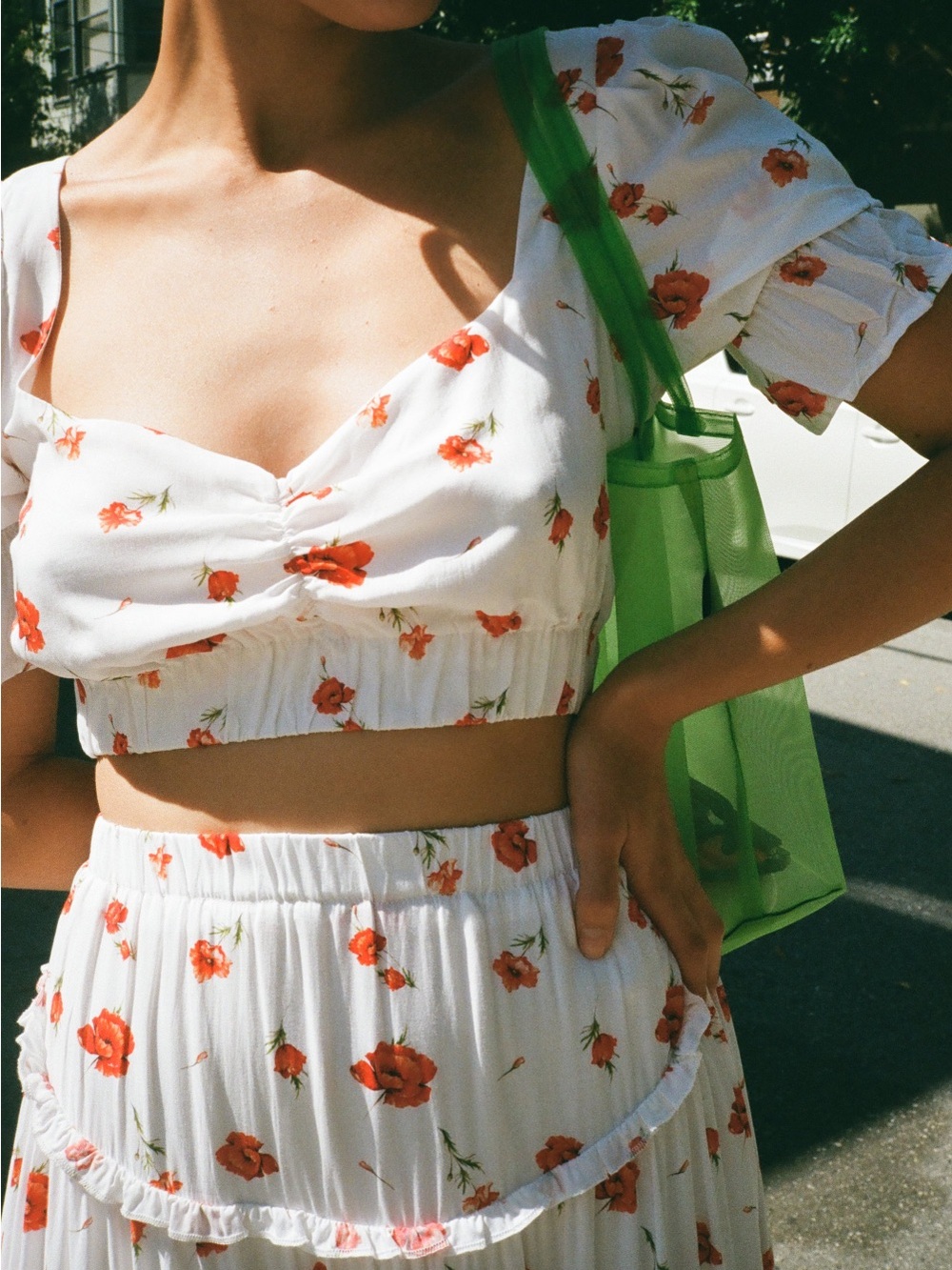 Charlie Holiday Valentine Floral Print Cropped Top Size US 4